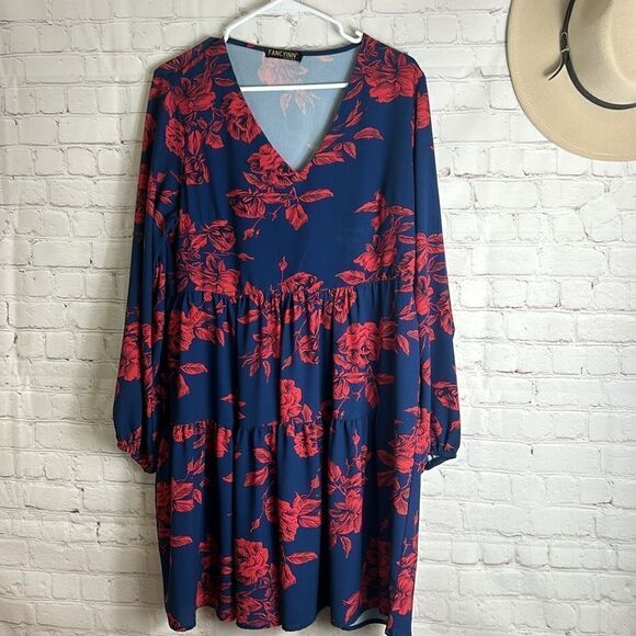 FANCYINN LONG SLEEVE TUNIC DRESS WITH POCKETS - Picture 2 of 5